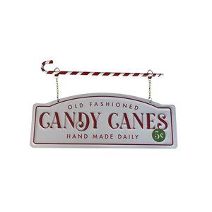 Vintage Candy Cane Sign Old Fashioned Candy Canes Handmade Daily Christmas Wall